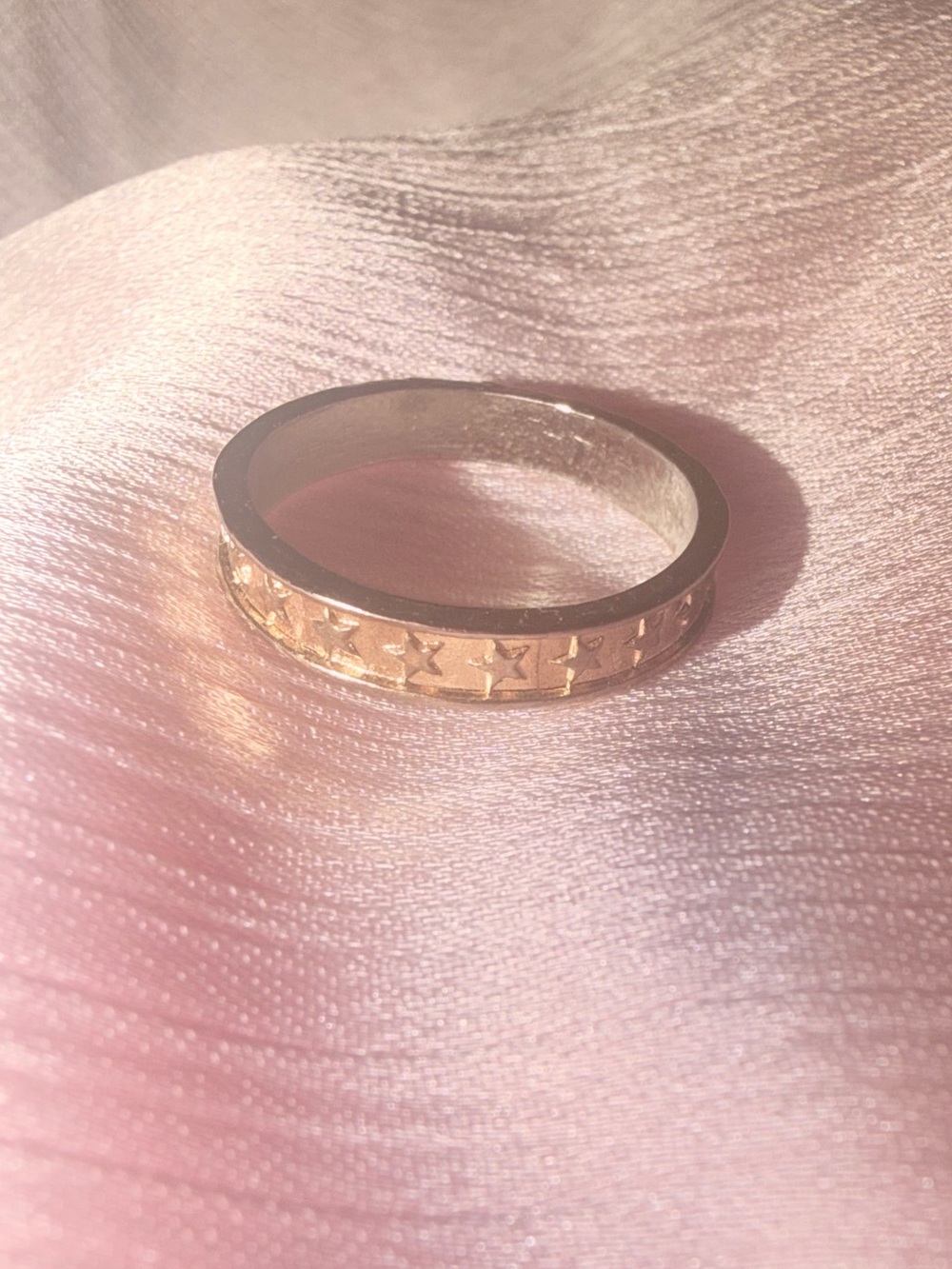 Gold Star Pattern Women’s Band Ring - Gold